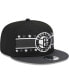 ფოტო #4 პროდუქტის Men's Black Brooklyn Nets Banded Stars 9FIFTY Snapback Hat