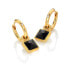 Charming hoop earrings with diamonds and onyx 2 in 1 Jac Jossa Hope DE737