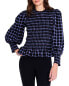 Фото #1 товара Nic+Zoe Twilight Plaid Smocked Top Women's Xl