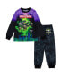 Фото #1 товара Toddler Boys Pullover Pajama Shirt and Pants Sleep Set to Grave Digger El Toro Loco Megalodon