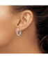 ფოტო #3 პროდუქტის Stainless Steel Rose plated Crystal Heart Hinged Hoop Earrings