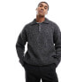 Фото #1 товара Weekday Bobby relaxed fit wool blend knitted polo in dark grey