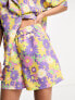 Фото #4 товара Noisy May beach shorts co-ord in purple 70s floral