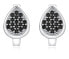 Glittering silver earrings with black zircons E0000210
