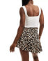 Stradivarius flippy skort in leopard print