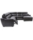 Фото #11 товара Gabrine 5-Pc. Leather Sectional with 2 Power Headrests and Chaise, Created for Macy's