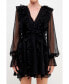 ფოტო #2 პროდუქტის Women's Chiffon Deep V Ruffled Dress