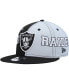 ფოტო #5 პროდუქტის Men's Black, Gray Las Vegas Raiders Team Split 9FIFTY Snapback Hat