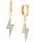 ფოტო #1 პროდუქტის Cubic Zirconia Lightning Bolt Drop Earrings in 14k Gold-Plated Sterling Silver, Created for Macy's