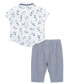 Фото #1 товара Костюм для малышей Little Me Набор рубашки и брюк с пуговицами в виде щенков