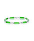 ფოტო #1 პროდუქტის Sterling Silver Jade Cylinder Link Bracelet