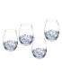 Фото #1 товара Blue Italian Stemless Wine Glasses