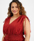 ფოტო #4 პროდუქტის Plus Size V-Neck Sleeveless Handkerchief Hem Maxi Dress