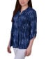 ფოტო #6 პროდუქტის Women's 3/4 Roll Tab Sleeve Y-neck Top