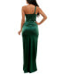 Juniors' Satin One-Shoulder Gown