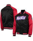 Фото #2 товара Men's Black, Red Toronto Raptors Hardwood Classics Reload 3.0 Raglan Full-Snap Satin Jacket