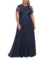 Plus Size Embellished Chiffon Ball Gown