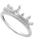 ფოტო #1 პროდუქტის Diamond Crown Statement Ring (1/10 ct. t.w.) in 14k White Gold, Created for Macy's