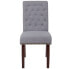 Фото #3 товара Hercules Series Light Gray Fabric Parsons Chair With Rolled Back, Accent Nail Trim And Walnut Finish