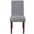 Hercules Series Light Gray Fabric Parsons Chair With Rolled Back, Accent Nail Trim And Walnut Finish