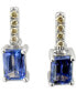 ფოტო #1 პროდუქტის Blueberry Tanzanite (1 ct. t.w.) & Nude Diamond (1/10 ct. t.w.) Stud Earrings in 14k White Gold