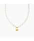 Фото #1 товара Secret Summer Cultured Pearl Lock Pendant Necklace