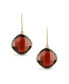 ფოტო #2 პროდუქტის Classic Elegant Genuine 10K Gold Faceted Briolette Gemstone Bezel Set Square Cushion Cut Red Garnet Dangle Drop Earrings For Women Wire Fish Hook