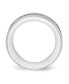 ფოტო #2 პროდუქტის Stainless Steel Polished White Ceramic CZ Ridged Edge Ring