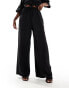 AX Paris textured wide leg trousers co-ord in black Черный, 34 - фото #4