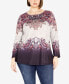 Фото #1 товара Plus Size Callie Placement Long Sleeve Top