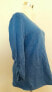 NY Collection Women's Petite Scoop Neck Ruched Sleeve Sweater Blue PL