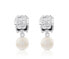 Silver dangle earrings with onyx and pearl Erma 1000136700