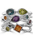 EFFY® Multi-Gemstone (1-3/4 ct. t.w.) & Diamond (1/10 ct. t.w.) Multirow Ring in Sterling Silver