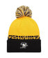 ფოტო #1 პროდუქტის Men's Yellow, Black Pittsburgh Penguins Cold.Rdy Cuffed Knit Hat with Pom