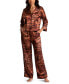 ფოტო #1 პროდუქტის Women's Nova Satin 2 Piece Pajama Set