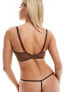 Фото #5 товара Ivory Rose Vienna satin tanga thong in chocolate brown