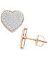 ფოტო #1 პროდუქტის Diamond Heart Stud Earrings (1/4 ct. t.w.) in 10k Rose Gold