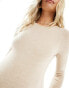 Cotton On Maternity knitted long sleeve midi dress in wheat Meliertes Weizenbeige, XS - EU 36 - фото #4