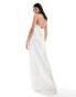 Фото #2 товара Vero Moda textured satin bandeau maxi dress in off white