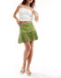 Фото #4 товара Reclaimed Vintage linen look flippy mini skirt in green