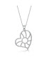 Sterling Silver Cubic Zirconia White Gold Plated Lovely Heart Pendant