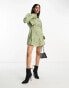 Фото #4 товара ASOS DESIGN utility mini shirt dress with nipped in waist and pocket detail in khaki