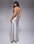 Фото #5 товара ASOS LUXE co-ord satin cowl neck slip maxi dress in silver