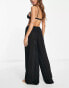 Фото #2 товара ASOS DESIGN drawstring palazzo beach trouser in black