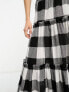 Фото #7 товара ASOS DESIGN Tall tiered midi skirt in jumbo mono gingham
