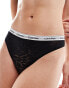 Фото #4 товара Calvin Klein modern logo high leg lace thong in black