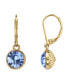 14K Gold-Dipped Lt. Sapphire Blue Faceted Drop Earrings