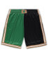 Фото #1 товара Men's Kelly Green and Black Boston Celtics Big and Tall Hardwood Classics Split Swingman Shorts