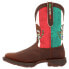 Фото #6 товара Durango Mexico Flag Non Safety Square Toe Cowboy Mens Brown, Green, Red Casual