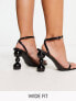 RAID Wide Fit Ashby sandals with bubble heel in black patent
